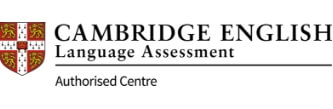 Logo von Cambridge English Language Assessment mit Wappen links und dem Zusatz „Authorised Centre“ darunter.